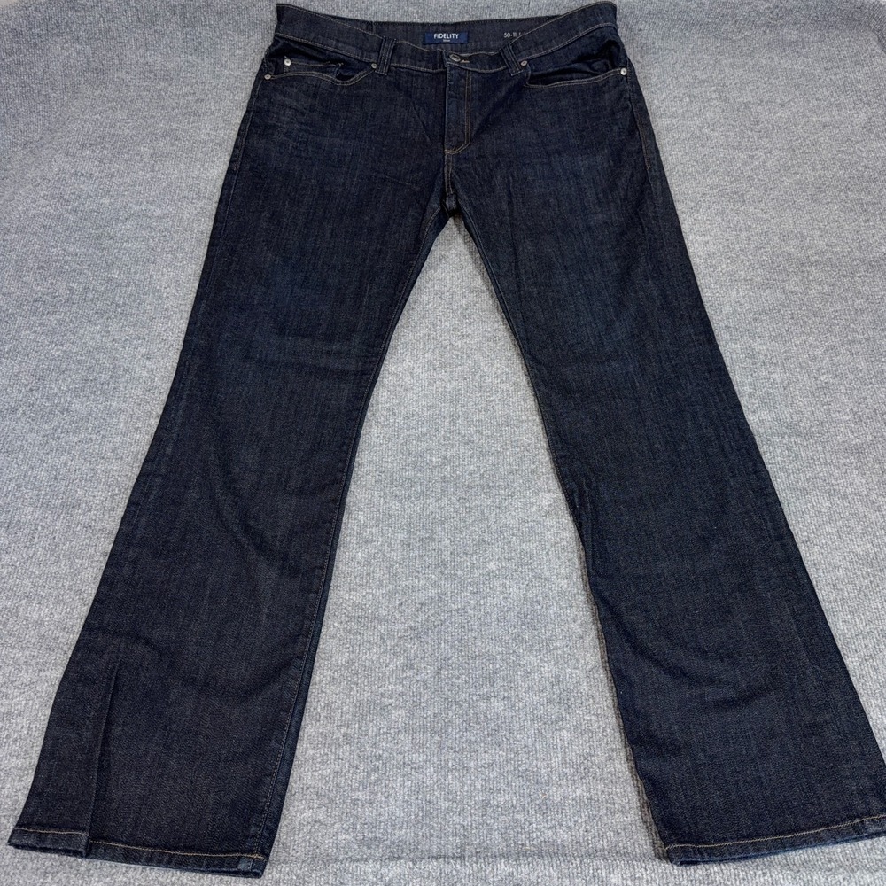 Fidelity Denim Jeans Men 40x34 Blue Dark Wash Boot 50-11 Bootcut Leg‎ Revolution